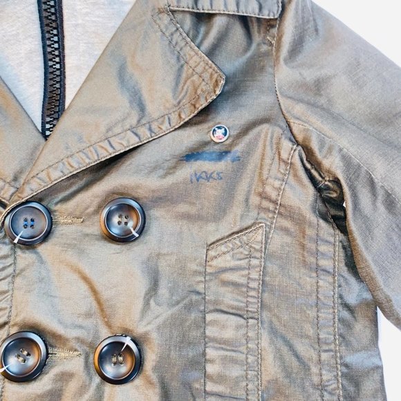 IKKS Charcoal trench with detachable Grey Cotton Hood Size 3 - Picture 6 of 10